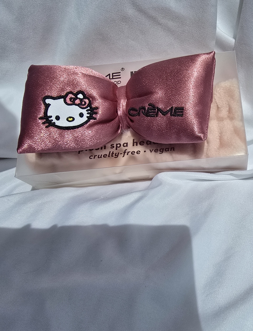 Hello Kitty Pink Satin Spa Headband by Crème